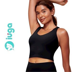 IUGA BLACK ButterLab® V-Neck Adjustable Workout Tank Top Women Size XL NWT